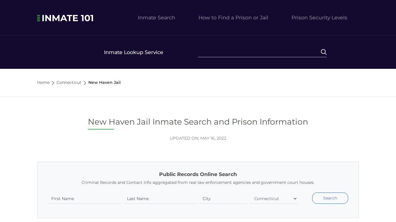 New Haven Jail Inmate Search, Visitation, Phone no ...