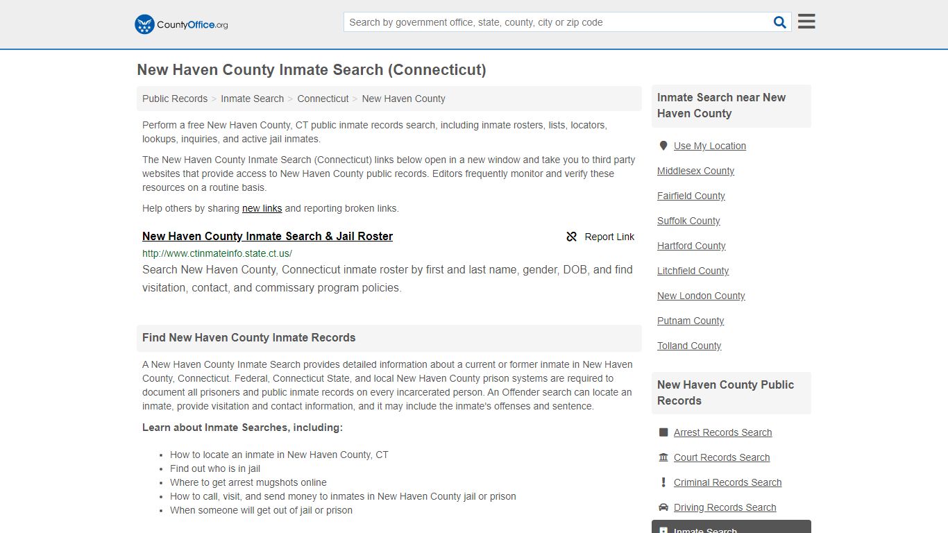 Inmate Search - New Haven County, CT (Inmate Rosters ...